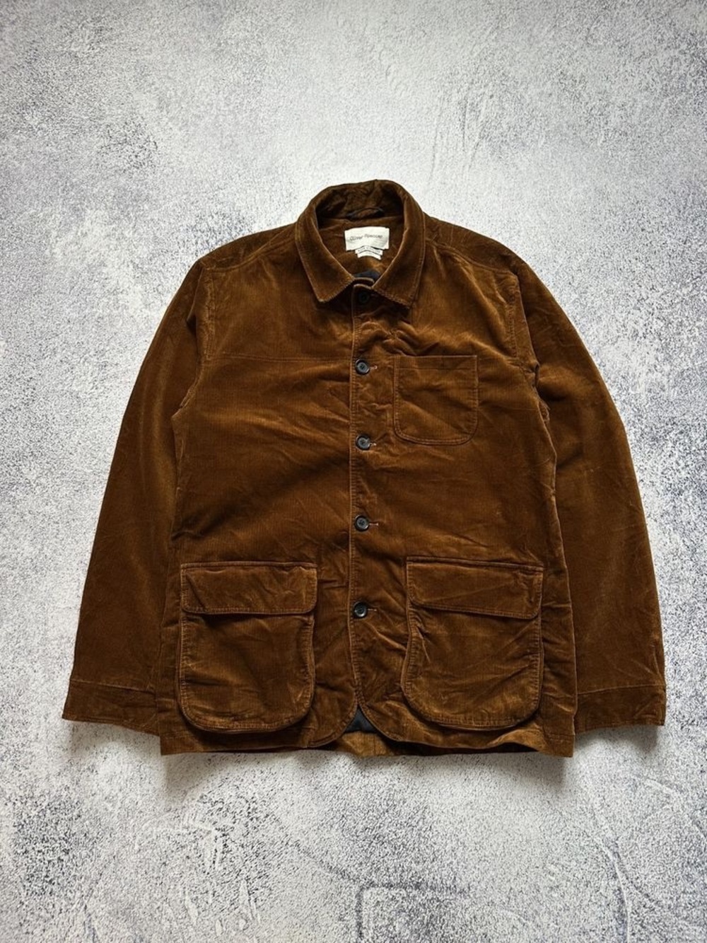 Oliver Spencer Chestnut Brown Corduroy Utility Jacket